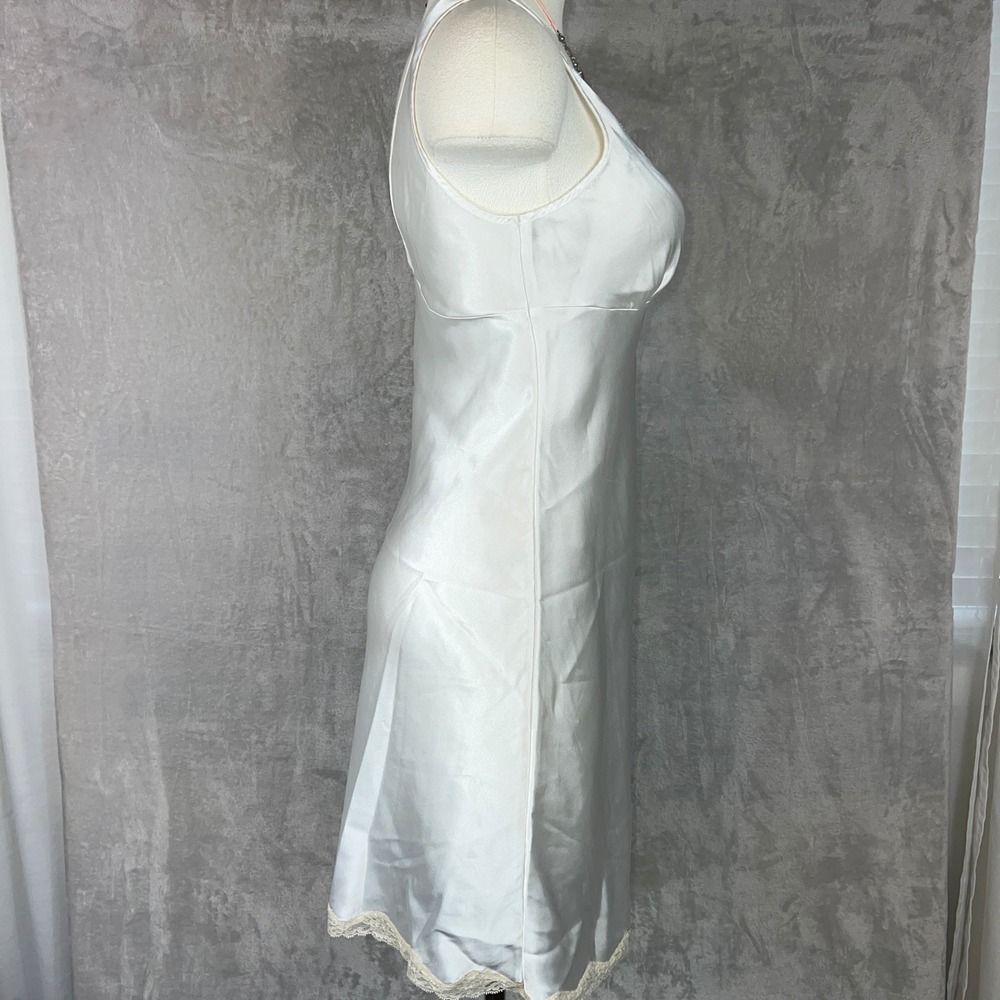 Victorias Secret Y2K White Satin Lace Trim Slip Dress XS Angel ethereal Fairy - Picture 5 of 11